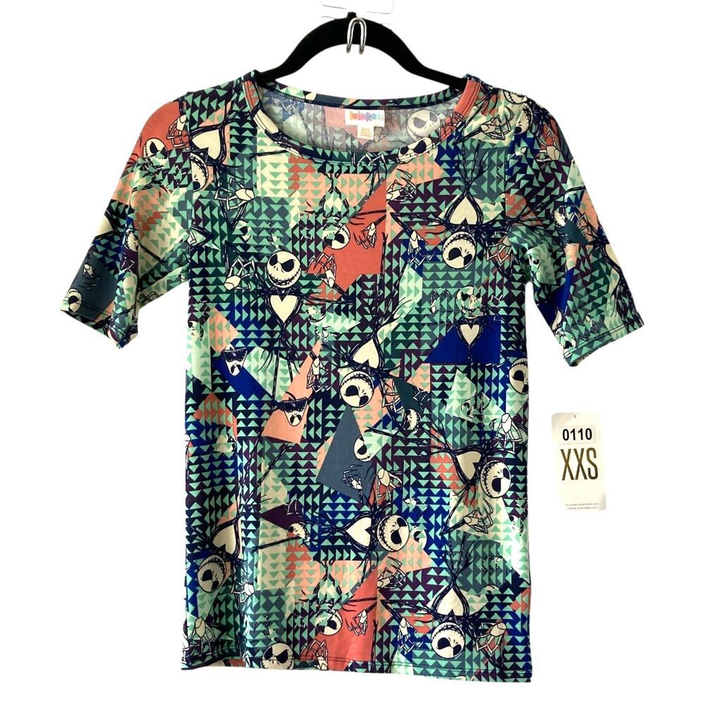 NWT Lularoe Gigi Top XXS Disney Villains NBC Nightmare Before Christmas